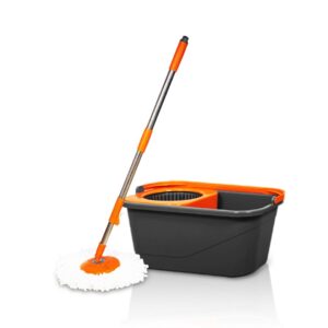 Chakachak ECO Spin Bucket Mop | 360° Mopping Set with 4 Hills | Easy Move Cleaning Mop with Kids | Floor Cleaning Pocha for Home | Bathroom | Office | Durable & Lightweight Mop Set