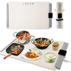 Enem Food Warmer, Food Warmer Electric, 1 Year Warranty and Full Customer Support from Enem, Heat Pad with 4 Adjustable Temperature Levels, Portable Buffet, Hot Plate Fast Heating, 62 * 39 cm