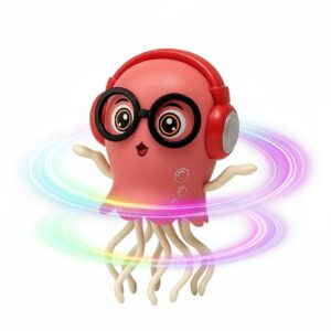 Sparshs Dancing Jellyfish Toy for Kids - Interactive Musical Crawling with LED Lights, 360° Rotation, Obstacle Avoidance - Educational Sensory for Baby Boys Girls 1+ Years Birthday Gift