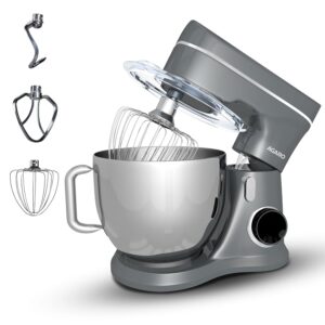 AGARO Elegant Stand Mixer, 1400W with 5.5L SS Bowl, 10 Speed Settings, Pulse Function, 100% Copper Motor, Whisker, Beater, Dough Hook, Dark Grey