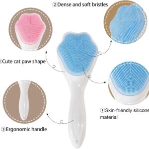 Face Cleansing Brush Soft Silicone Face Wash Brush Face Scrubber Manual Waterproof Cleansing Skin Care Face Brush for Cleansing (Multi-Color)